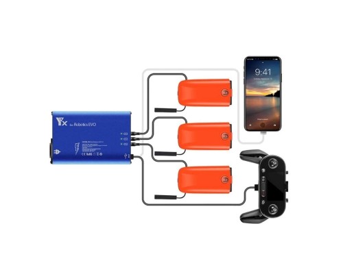 Зарядное устройство для 3 аккумуляторов Autel Evo, пульта и мобильного устройства (YX) Зарядное устройство для 3 аккумуляторов Autel Evo, пульта и мобильного устройства (YX)