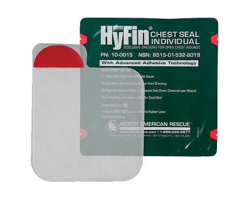 Прозрачный клейкий пластырь (6х6 дюймов) HyFin Chest Seal North American Rescue Прозрачный клейкий пластырь (6х6 дюймов) HyFin Chest Seal North American Rescue