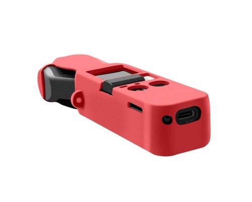 Силиконовый чехол + ремешок DJI Osmo Pocket (Красный) (YX)