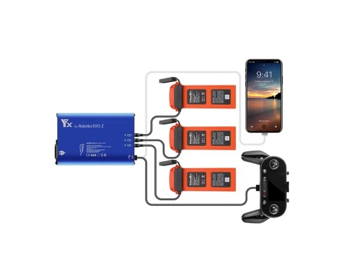 Зарядное устройство для 3 аккумуляторов Autel Evo II, пульта и мобильного устройства (YX) Зарядное устройство для 3 аккумуляторов Autel Evo II, пульта и мобильного устройства (YX)