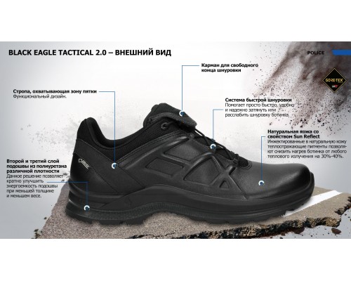 Ботинки тактические HAIX Black Eagle Tactical 2.1 GTX Low Ботинки тактические HAIX Black Eagle Tactical 2.1 GTX Low