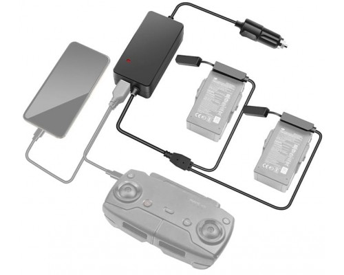 Автомобильное зарядное устройство для 2 аккумуляторов и пульта DJI Mavic Air повышенной мощности (2 USB) (YX) Автомобильное зарядное устройство для 2 аккумуляторов и пульта DJI Mavic Air повышенной мощности (2 USB) (YX)