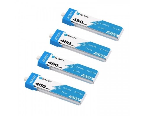 Аккумуляторы BETAFPV 450mAh 1S 30C LiHV (BT2.0) (4 шт.)