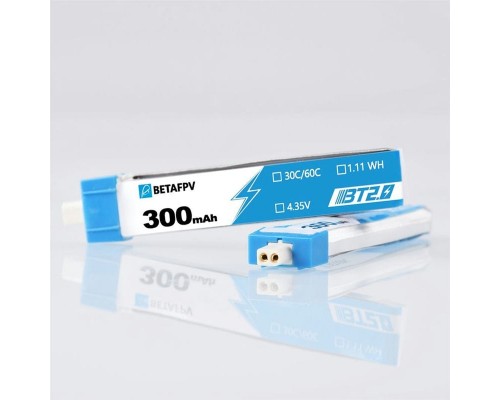 Аккумуляторы BETAFPV 300mAh 1S 30C LiHV (BT2.0) (8 шт.) Аккумуляторы BETAFPV 300mAh 1S 30C LiHV (BT2.0) (8 шт.)