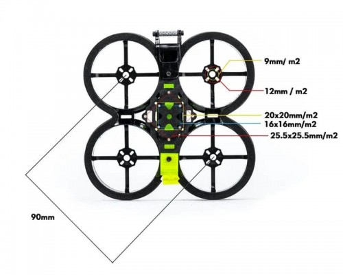 Рама квадрокоптера CineRace20 V1.2 Neon Led (Серый) (Flywoo) Рама квадрокоптера CineRace20 V1.2 Neon Led (Серый) (Flywoo)