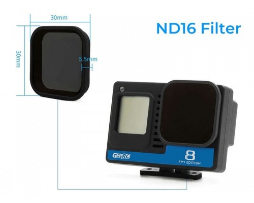 Нейтральный фильтр ND16 Naked GoPro HERO8 (GEPRC) Нейтральный фильтр ND16 Naked GoPro HERO8 (GEPRC)