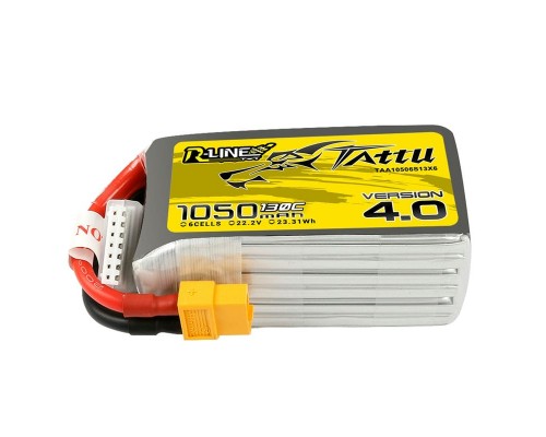 Аккумулятор Tattu R-Line V4.0 1050мАч 130C 6S LiPo (XT60) Аккумулятор Tattu R-Line V4.0 1050мАч 130C 6S LiPo (XT60)
