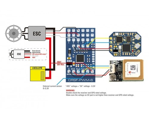 Преобразователь сигнала MATEKSYS CRSF-PWM-6 Преобразователь сигнала MATEKSYS CRSF-PWM-6