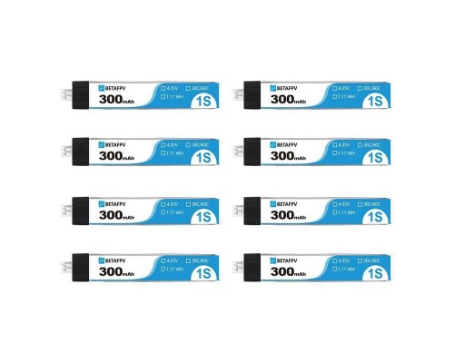 Аккумуляторы BETAFPV 300мАч 1S 30C LiHV (PH2.0) (8 шт.)