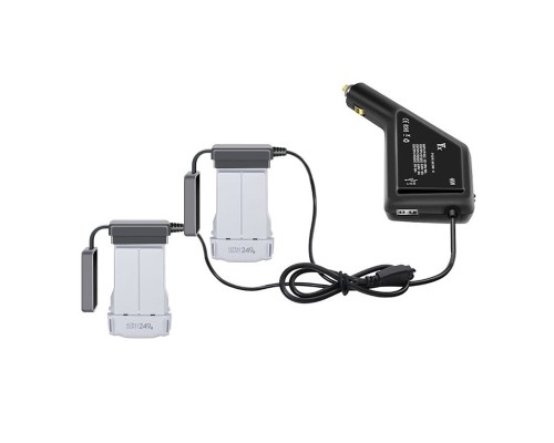 Автомобильное зарядное устройство для 2 аккумуляторов и пульта DJI Mini 3 / Mini 3 Pro (YX)