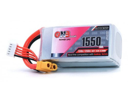 Аккумулятор GNB 1550мАч 4S 130C LiPo (XT60) Аккумулятор GNB 1550мАч 4S 130C LiPo (XT60)