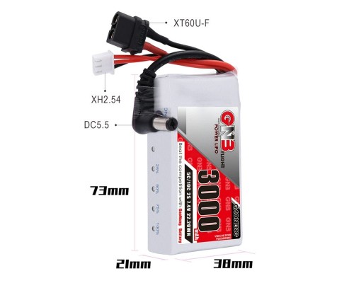 Аккумулятор GNB 3000mAh 2S 5C LiPo для очков Skyzone / Fatshark (XT60, DC5.5) Аккумулятор GNB 3000mAh 2S 5C LiPo для очков Skyzone / Fatshark (XT60, DC5.5)