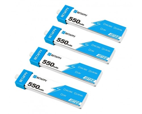 Аккумуляторы BETAFPV 550мАч 1S 40C LiHV (BT2.0) (4 шт.) Аккумуляторы BETAFPV 550мАч 1S 40C LiHV (BT2.0) (4 шт.)