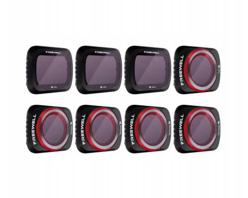 Комплект из 8 фильтров (ND4/8/16/ND16-PL/32/64/CPL) DJI Mavic Air 2 (All Day) (Freewell)
