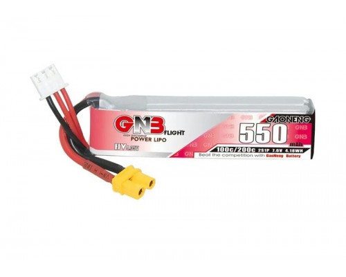 Аккумулятор GNB 550мАч 2S 100C LiPo (XT30) Аккумулятор GNB 550мАч 2S 100C LiPo (XT30)