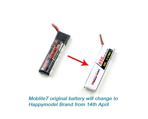 Аккумулятор Happymodel 650мАч 1S для Moblite7 Аккумулятор Happymodel 650мАч 1S для Moblite7