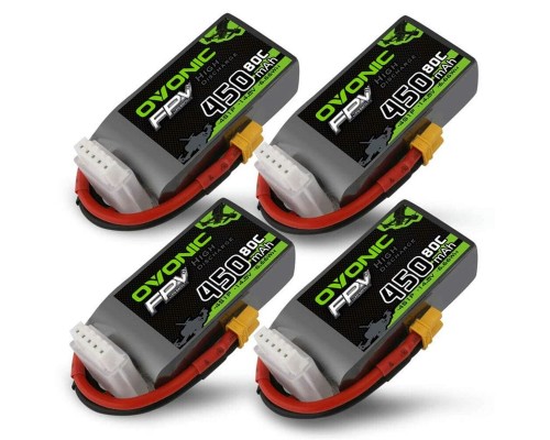 Аккумуляторы OVONIC 450мАч 4S 80C LiPo (XT30) (4 шт.)