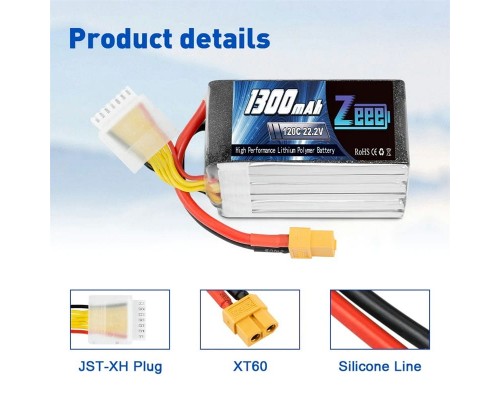 Аккумулятор Zeee 1300мАч 6S 120C LiPo (XT60)