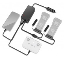 Автомобильное зарядное устройство для 2 аккумуляторов и пульта DJI Mavic 3 повышенной мощности (2 USB) (YX)