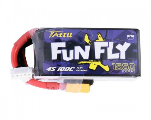 Аккумулятор Tattu FunFly 1550мАч 4S 100C LiPo (XT60) Аккумулятор Tattu FunFly 1550мАч 4S 100C LiPo (XT60)