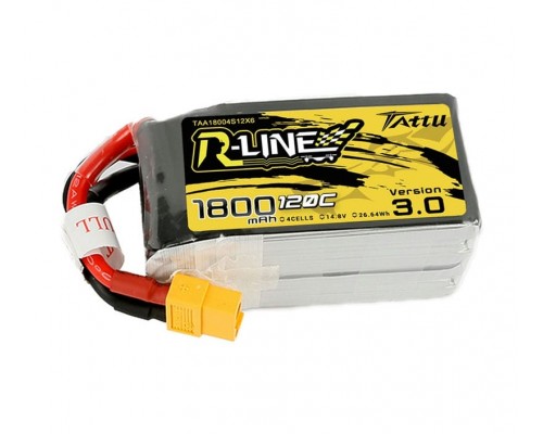 Аккумулятор Tattu R-Line V3.0 1800мАч 4S 120C LiPo (XT60) Аккумулятор Tattu R-Line V3.0 1800мАч 4S 120C LiPo (XT60)