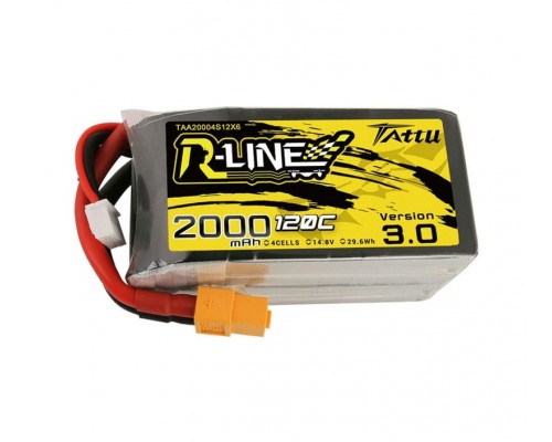 Аккумулятор Tattu R-Line V3.0 2000мАч 4S 120C LiPo (XT60) Аккумулятор Tattu R-Line V3.0 2000мАч 4S 120C LiPo (XT60)