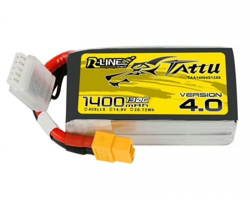 Аккумулятор Tattu R-Line V4.0 1400мАч 4S 130C LiPo (XT60) Аккумулятор Tattu R-Line V4.0 1400мАч 4S 130C LiPo (XT60)