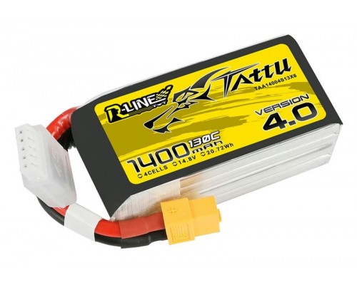 Аккумулятор Tattu R-Line V4.0 1400мАч 4S 130C LiPo (XT60) Аккумулятор Tattu R-Line V4.0 1400мАч 4S 130C LiPo (XT60)