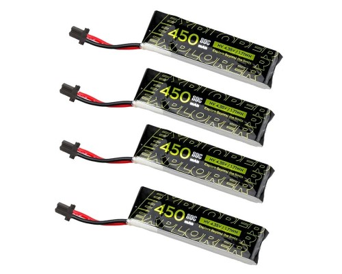 Аккумуляторы Flywoo Explorer 450мАч 1S 80C LiHV (GNB27 V2) (4 шт.) Аккумуляторы Flywoo Explorer 450мАч 1S 80C LiHV (GNB27 V2) (4 шт.)