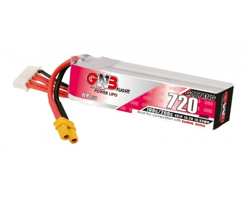 Аккумулятор GNB 720мАч 4S 100C LiHV (XT30) Аккумулятор GNB 720мАч 4S 100C LiHV (XT30)