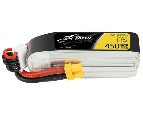 Аккумулятор Tattu 450мАч 4S 75C LiPo (Удлинённый) (XT30)
