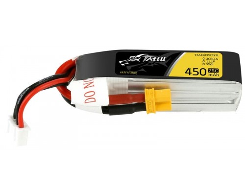 Аккумулятор Tattu 450мАч 3S 75C LiPo (Удлинённый) (XT30) Аккумулятор Tattu 450мАч 3S 75C LiPo (Удлинённый) (XT30)