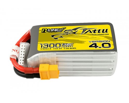 Аккумулятор Tattu R-Line V4.0 1300mAh 6S 130C LiPo (XT60) Аккумулятор Tattu R-Line V4.0 1300mAh 6S 130C LiPo (XT60)