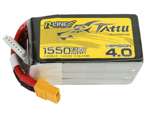 Аккумулятор Tattu R-Line V4.0 1550мАч 6S 130C LiPo (XT60) Аккумулятор Tattu R-Line V4.0 1550мАч 6S 130C LiPo (XT60)