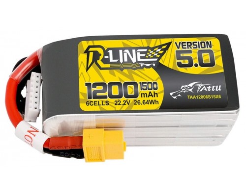 Аккумулятор Tattu R-Line V5.0 1200мАч 6S 150C LiPo (XT60) Аккумулятор Tattu R-Line V5.0 1200мАч 6S 150C LiPo (XT60)
