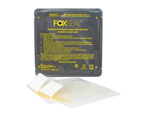 Двойной пластырь при пневмотораксе FoxSeal Celox Двойной пластырь при пневмотораксе FoxSeal Celox