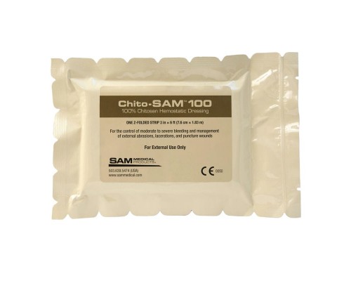 Кровоостанавливающая повязка 7,6 х 183 см ChitoSAM Sam Medical Кровоостанавливающая повязка 7,6 х 183 см ChitoSAM Sam Medical