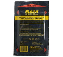 Пластырь при проникающих травмах груди без одностороннего клапана Sam Chest Seal