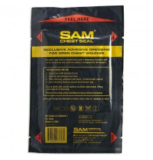 Пластырь при проникающих травмах груди без одностороннего клапана Sam Chest Seal