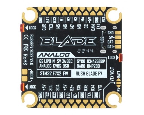 Полётный контроллер RUSH Blade F722 Analog V2 30x30 Полётный контроллер RUSH Blade F722 Analog V2 30x30