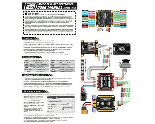 Полётный контроллер RUSH Blade F722 Analog V2 30x30 Полётный контроллер RUSH Blade F722 Analog V2 30x30