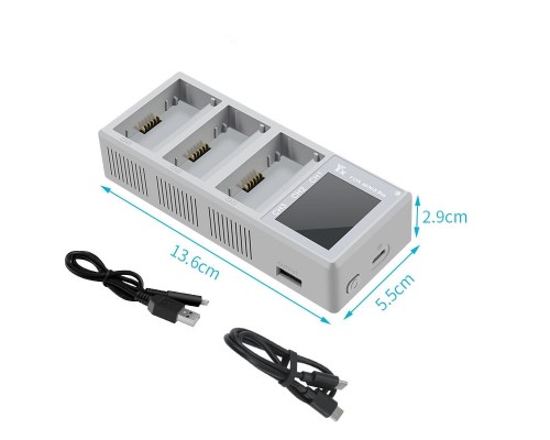 Хаб для зарядки 3-х аккумуляторов DJI Mini 3 / Mini 3 Pro (LCD дисплей) (YX)