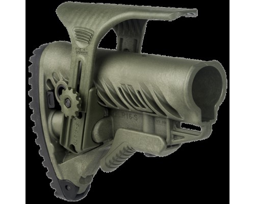 Полимерный приклад GLR-16 CP с упором для щеки зеленый com/mil-spec Полимерный приклад GLR-16 CP с упором для щеки зеленый com/mil-spec